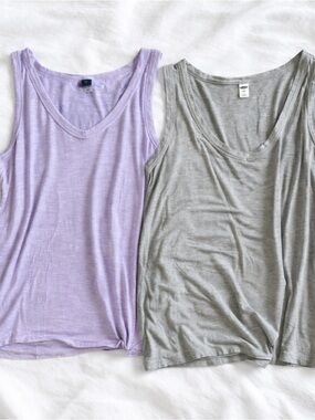 Old Navy Luxe Tank Tops Size Large Lavender Gray Soft Lounge Set